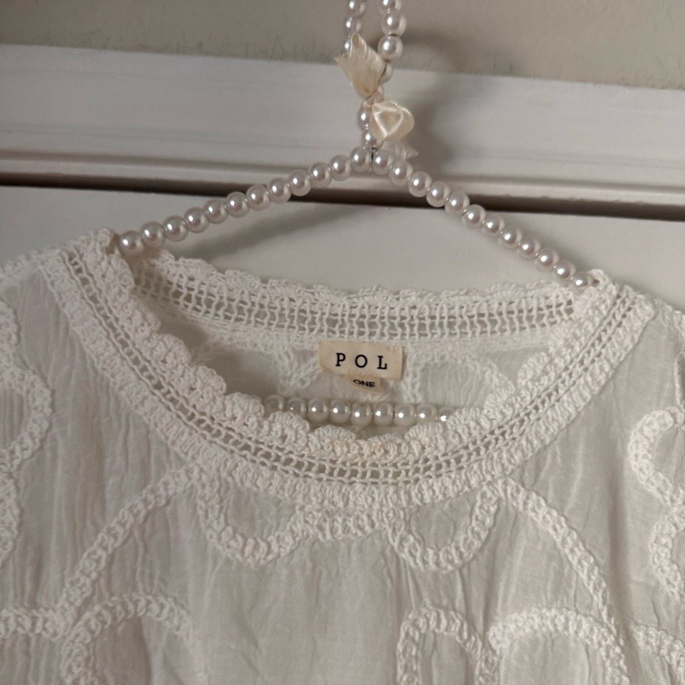 Pol White Embroidered Cotton Top - Picture 3 of 10